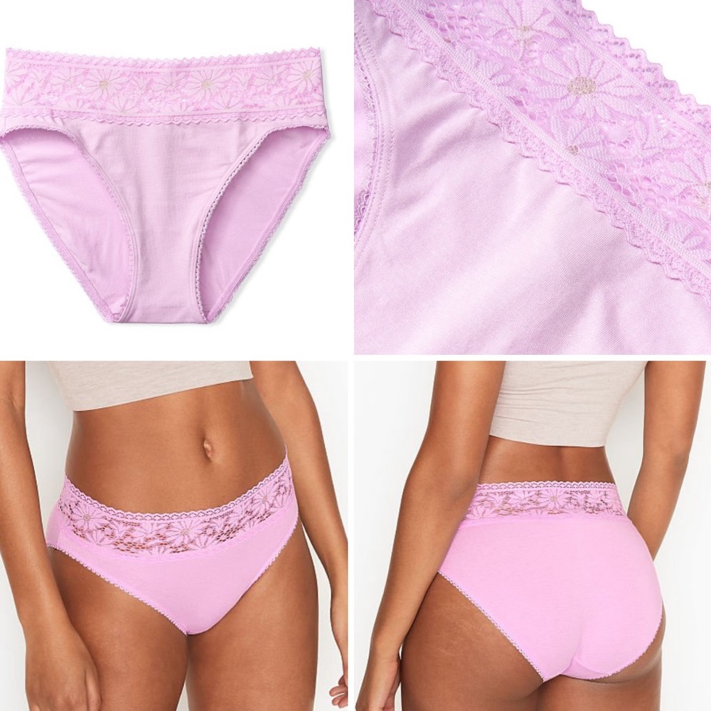 Victoria Secret Lilac Shine Cotton Panties LOT M - Picture 10 of 11